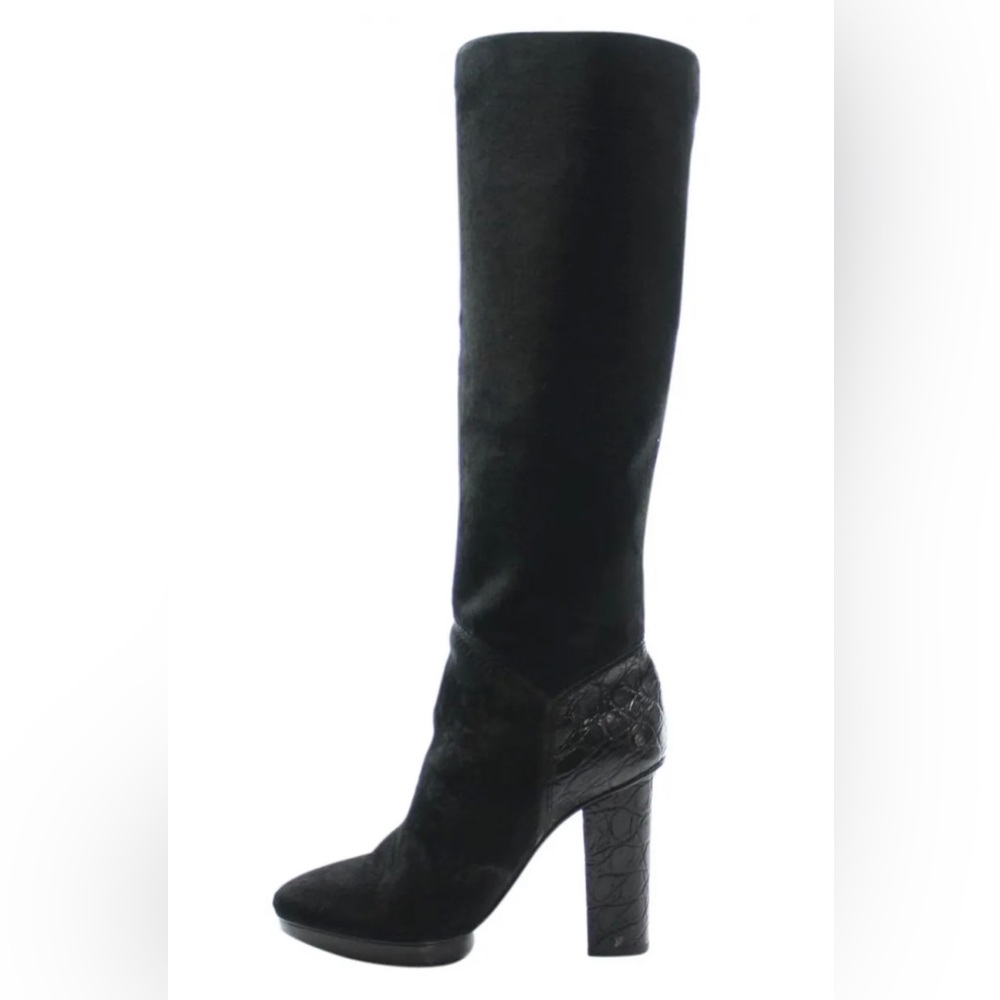 Devi Kroell pony-shiny crocodile / black
